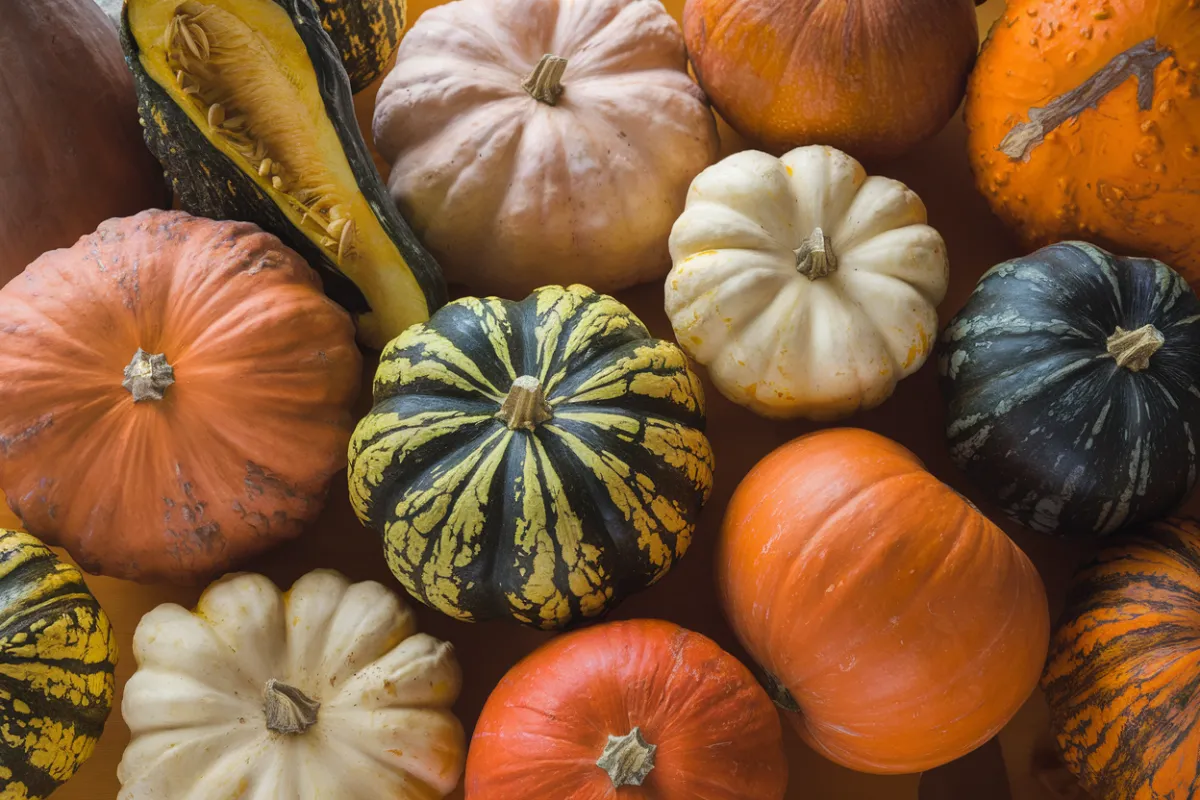 Sugar Pie pumpkin and Kabocha squash ready for making soup.